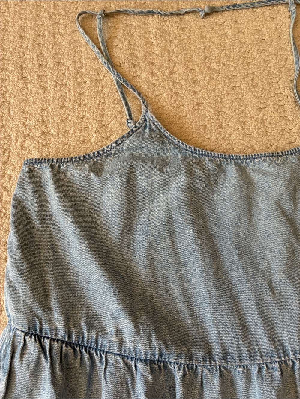 American Eagle Denim Strappy Babydoll Dress Size XL - Picture 3 of 11